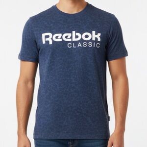 Reebok Classic Blue Pattern Men’s Small Tee T-Shirt Top